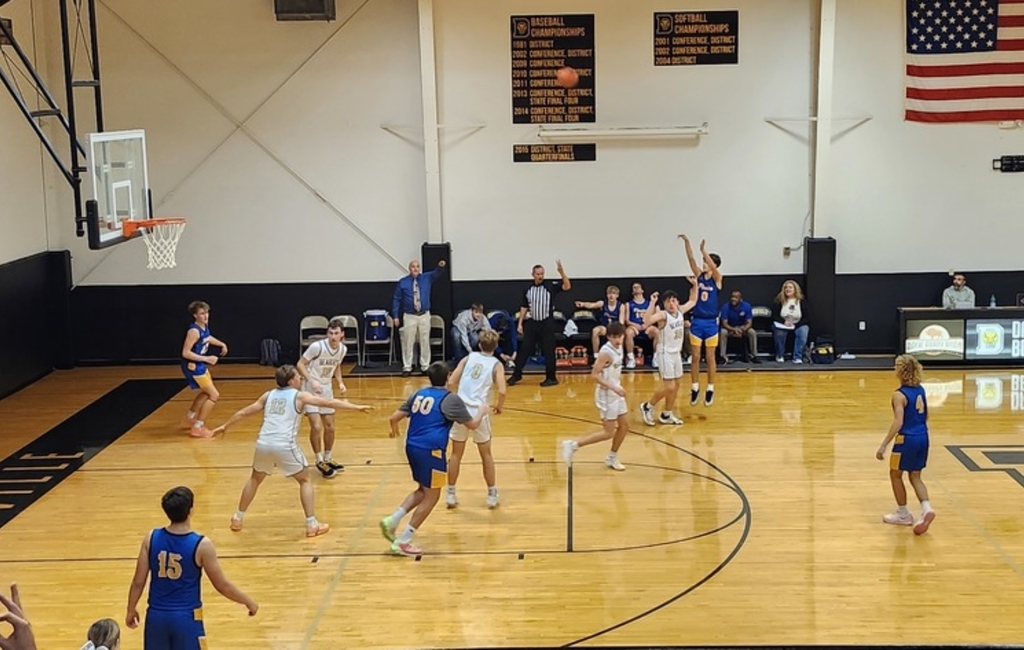 Basketball action shot