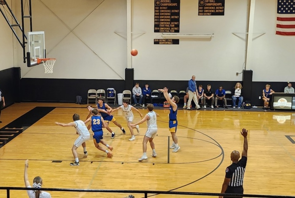 Basketball action shot