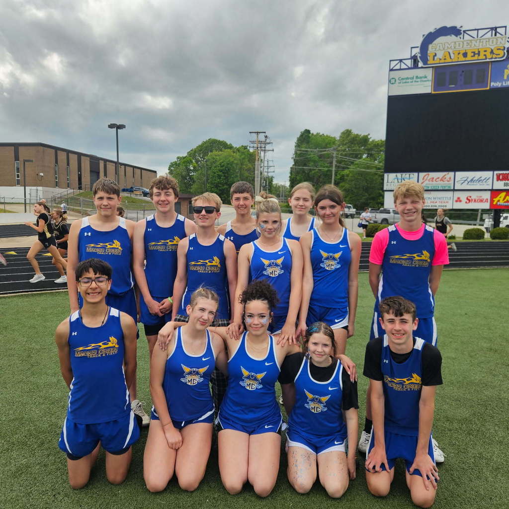 MS Track Athletes pose for a photo