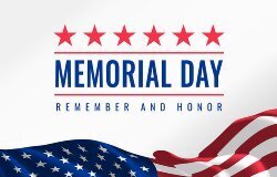Memorial Day Banner with Flag 