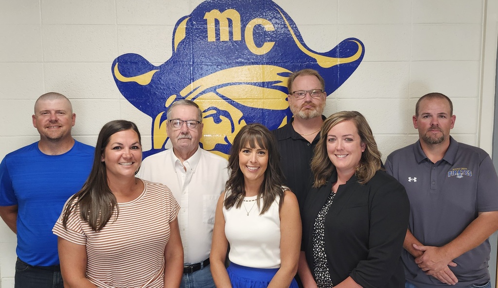 The Macks Creek School Board posed for a photo during the June Board Meeting.