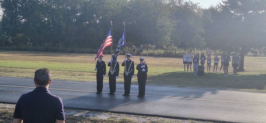 The National Anthem and Color Guard opened today's meet.