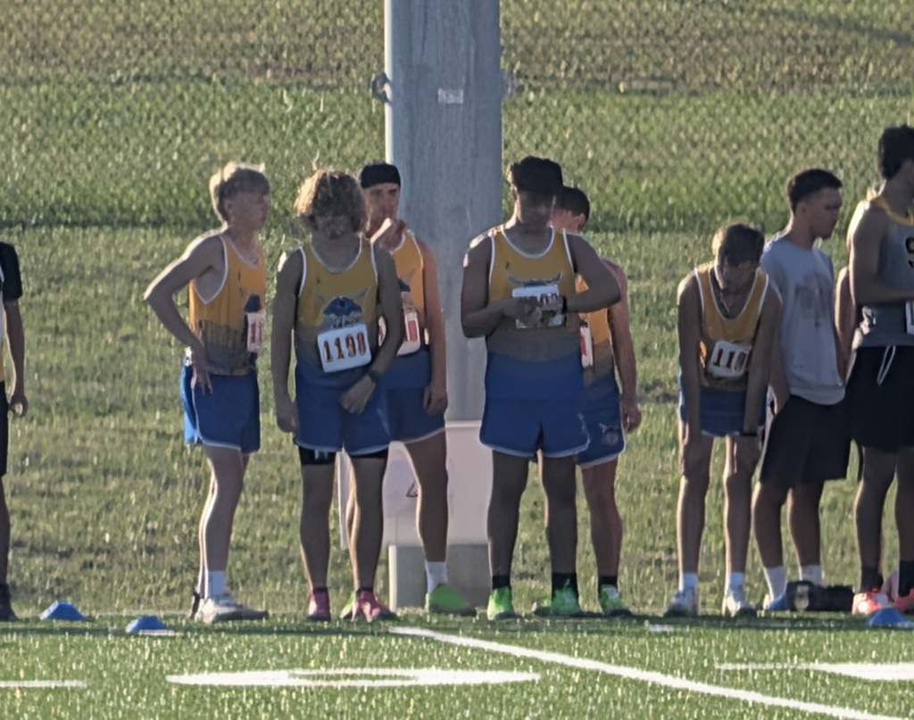 The Smith-Cotton Invitational starting line is on the football field.