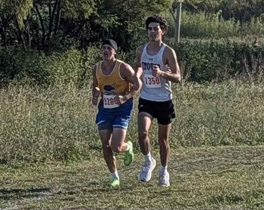 Michael hustling to get around another runner.