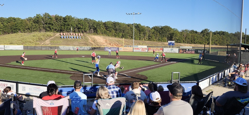 Brooke is at bat after a base hit by Stella. 