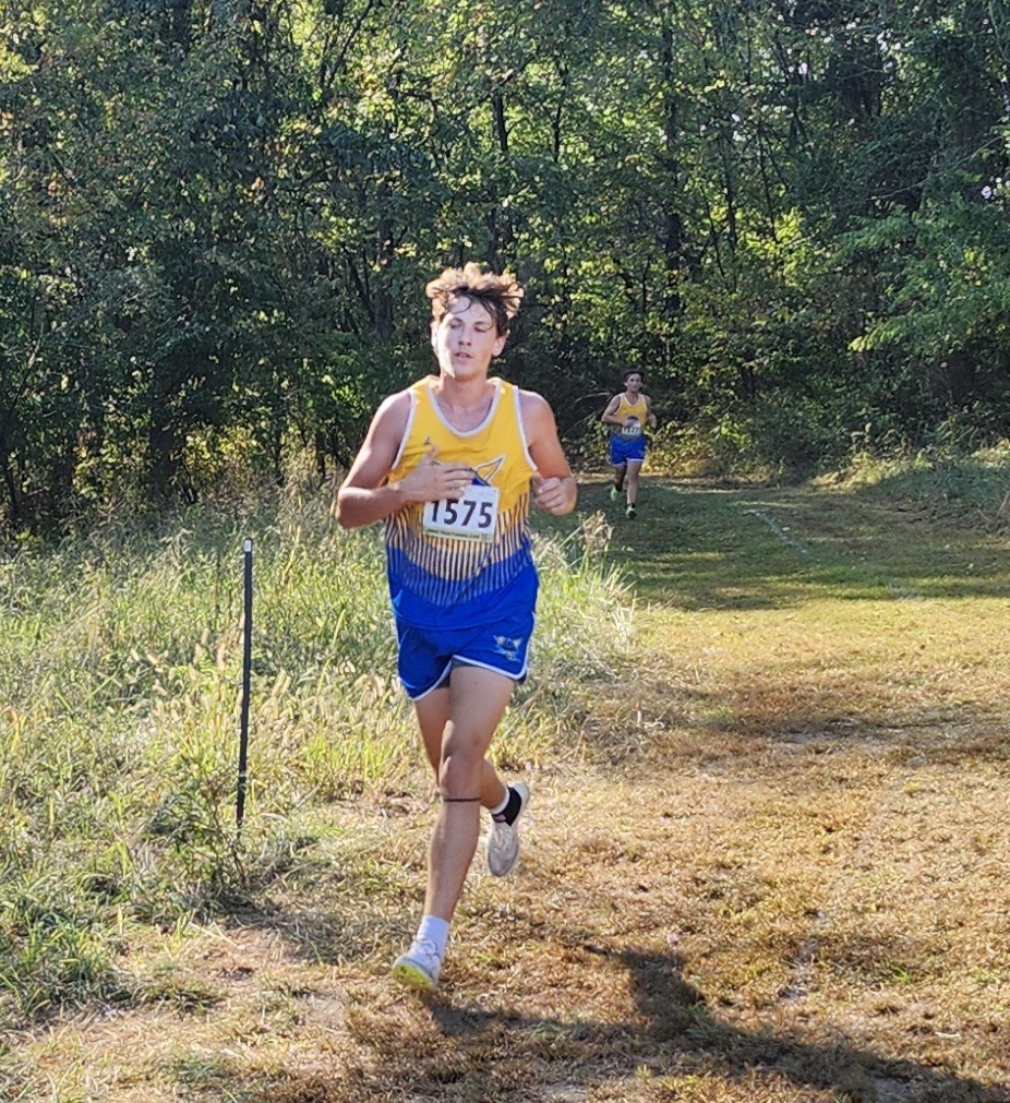 Mason gets ready for a long down hill with Parker not far behind.