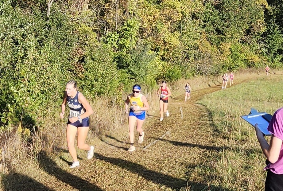 Allie powers up the longest hill of the race.