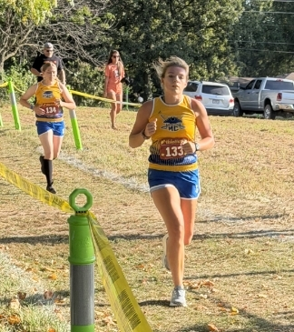 Bailey and Kelsie racing.