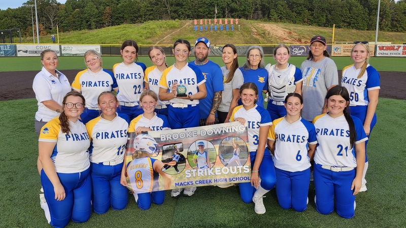 Brooke with her family and team after this evening's game.