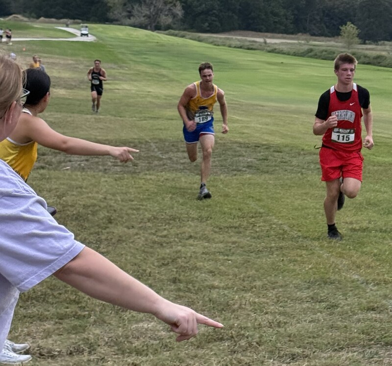 Michael races for the finish.