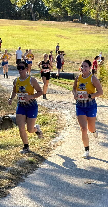 Kaelee and Izzy took 8th and 10th respectively at Dixon. Both are seen running together here.