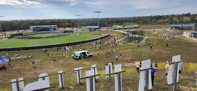 The finish line at Ballparks National