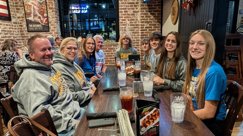 Coaches, Carter's Parents and the team at Big Whiskey's for dinner