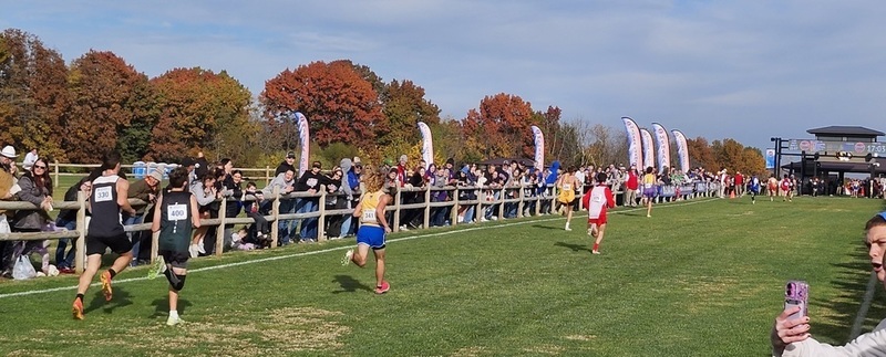Carter on the home stretch racing for the finish line