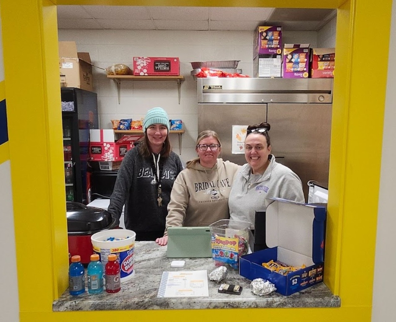 Teachers in the concession stand 