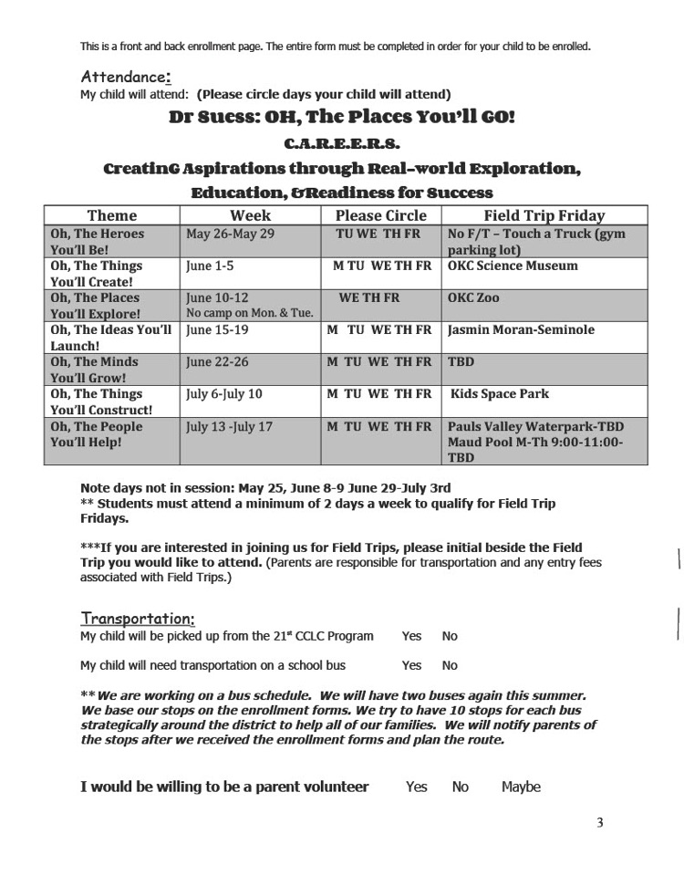 summer enrollment 