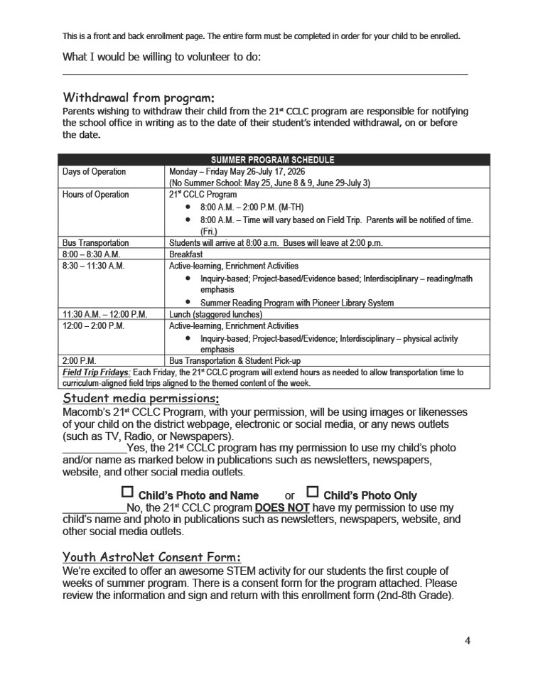 summer enrollment 