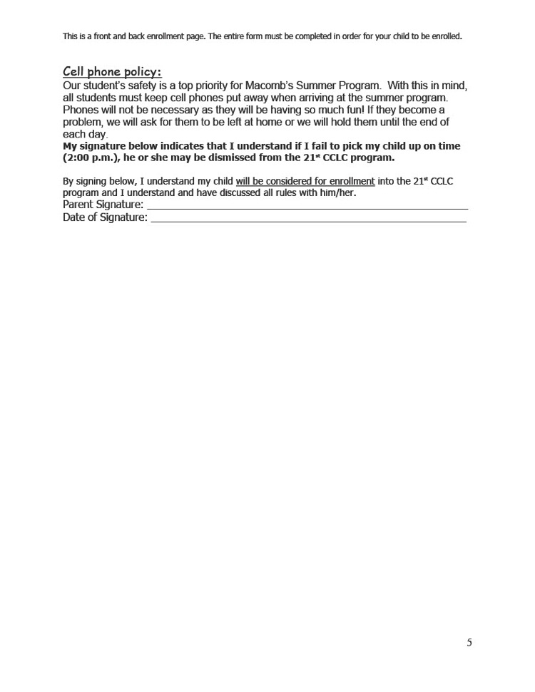 summer enrollment