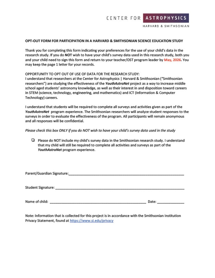 youth Astro net program