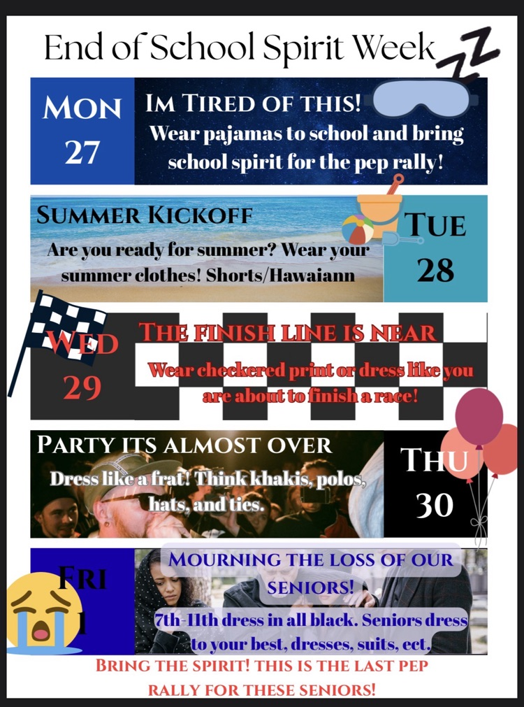 spirit week dress up days