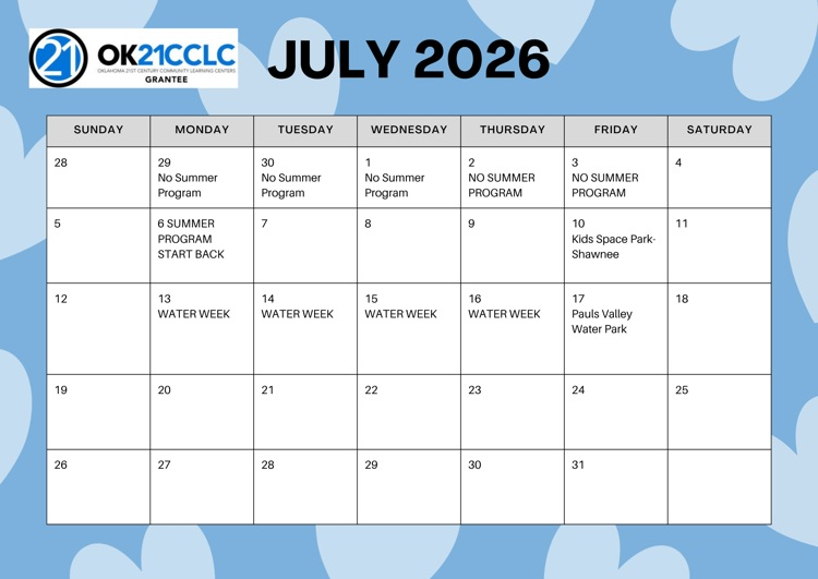 July Calendar