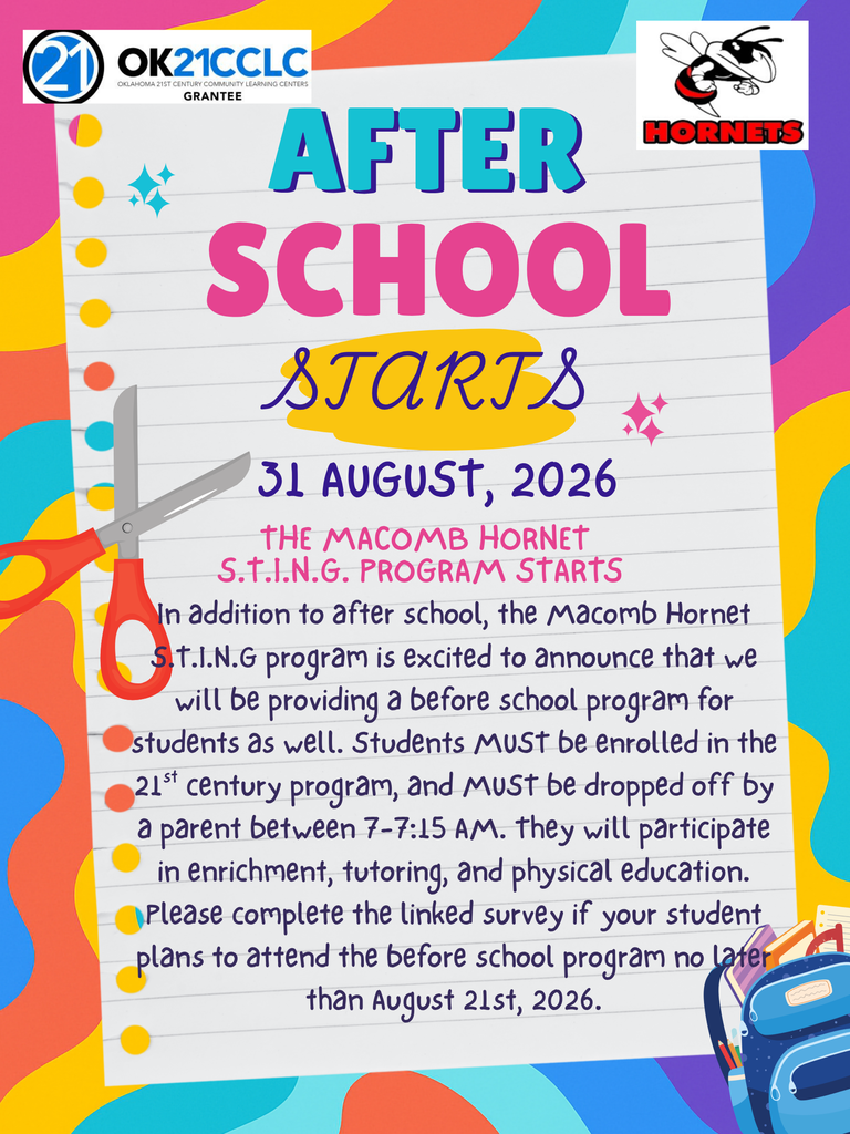 Before school/After School starts August 31st, 2026.