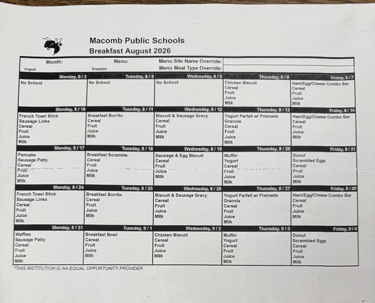 breakfast menu 