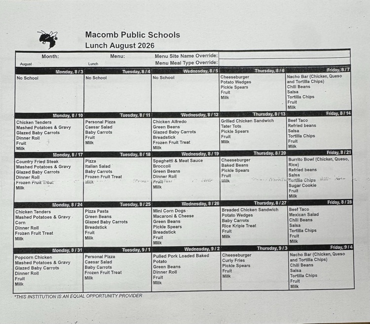 lunch menu