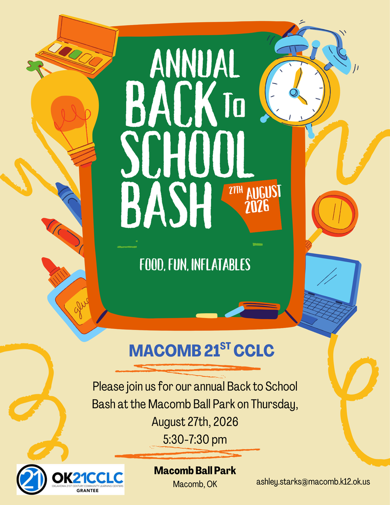 Back to School Bash August 27th, 5:30-7:30 PM