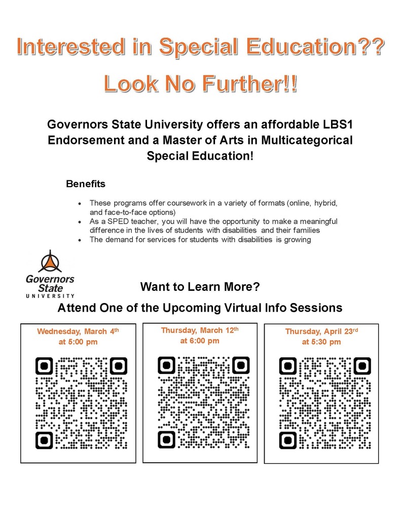 SPED Info Session Flyer