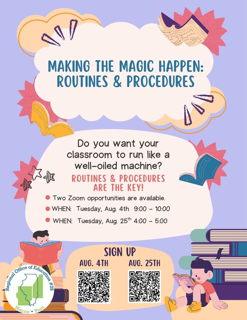 PD flyer describing a routines and procedures zoom training