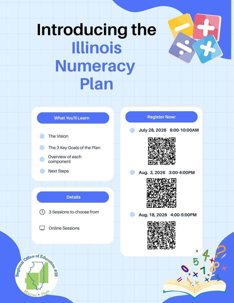 PD flyer for educators with information to register for the numeracy plan sessions