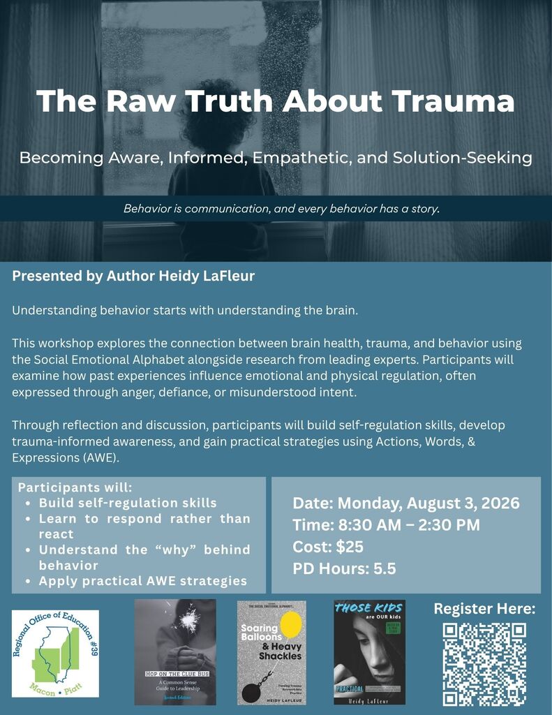 Flyer promoting PD opportunity for teachers regarding trauma and behavior