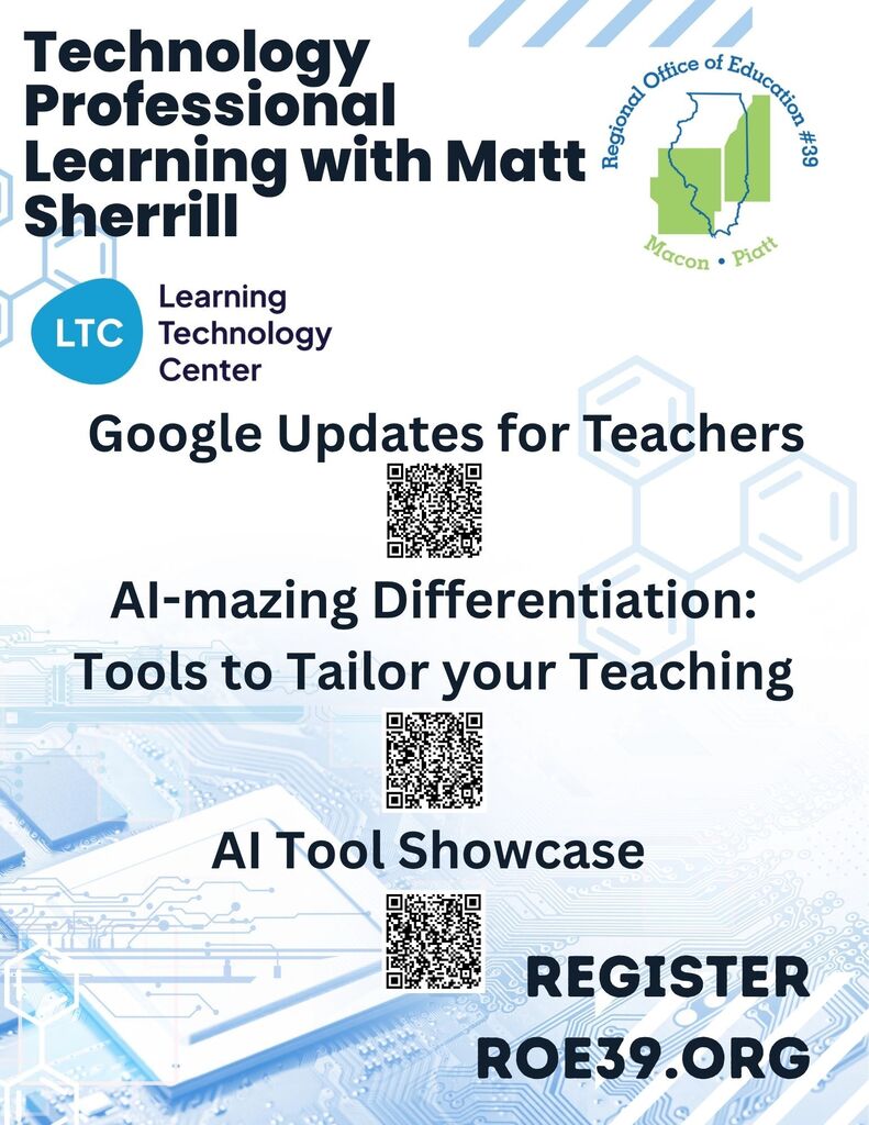 PD flyer describing an opportunity for educators to learn about technology and AI in the classroom