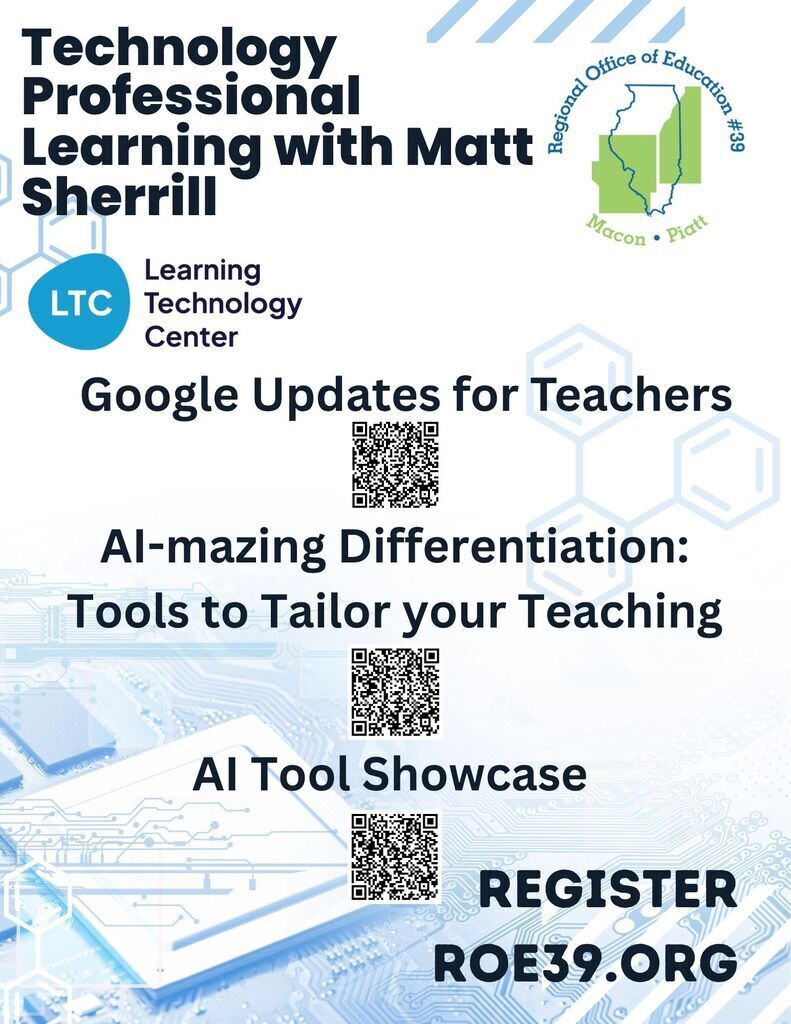 PD flyer describing an opportunity for educators to learn about technology and AI in the classroom