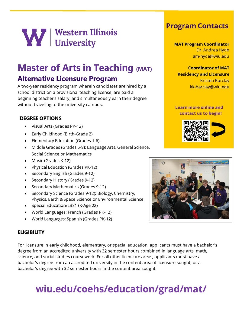 WesternIllinoisUniversity MAT program flyer