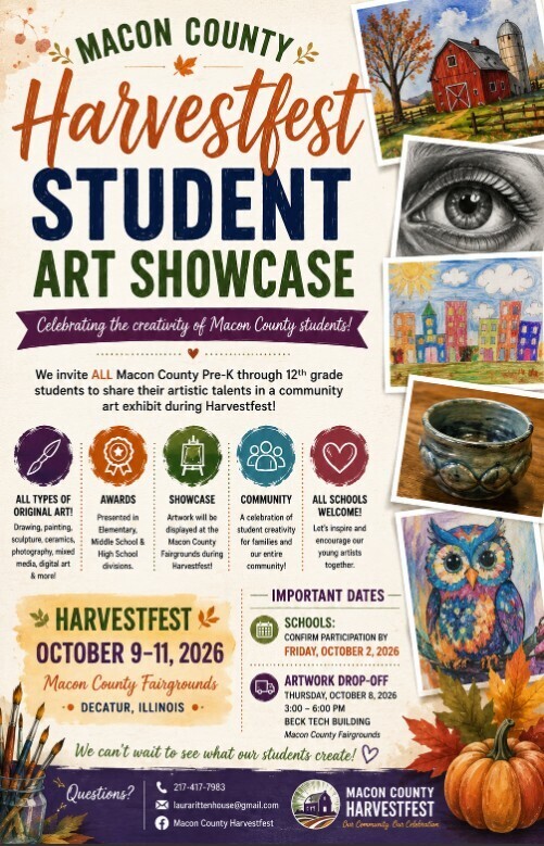 Harvestfest Flyer for Student Art Showcase