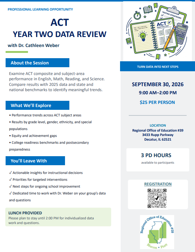 Data Review PD flyer for Administrators