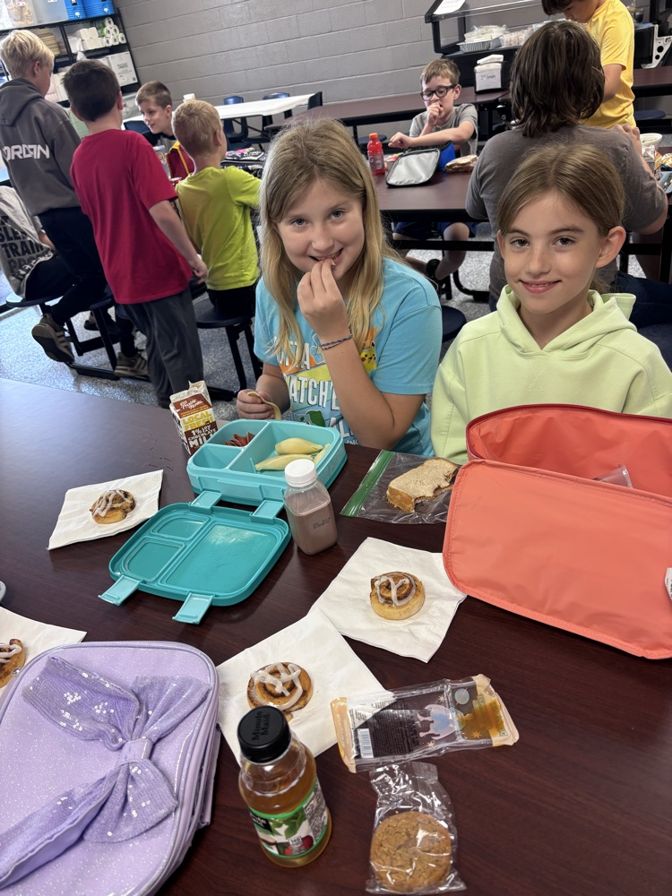Hard work paid off at lunch time when we enjoyed some cinnamon rolls for dessert!