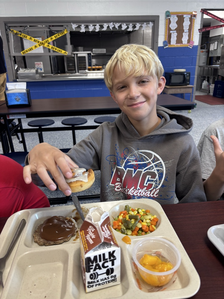 Hard work paid off at lunch time when we enjoyed some cinnamon rolls for dessert!