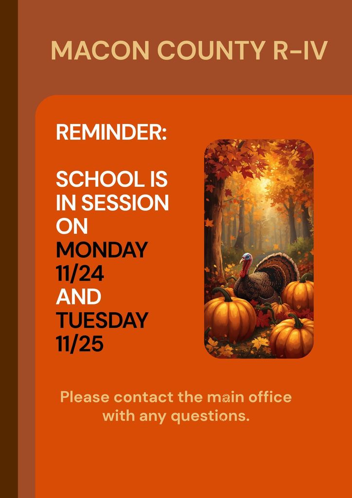 thanksgiving week school in session monday and tuesday