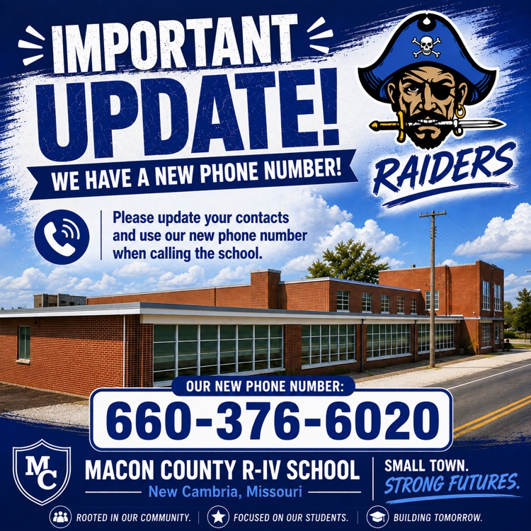 public notice, new school phone number 660-376-6020