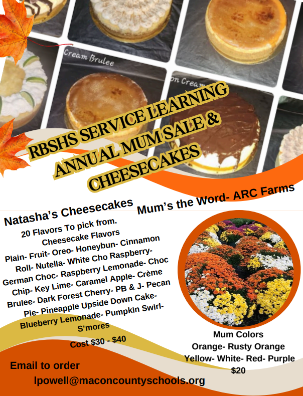 Service Learning Mums and CheeseCakes 