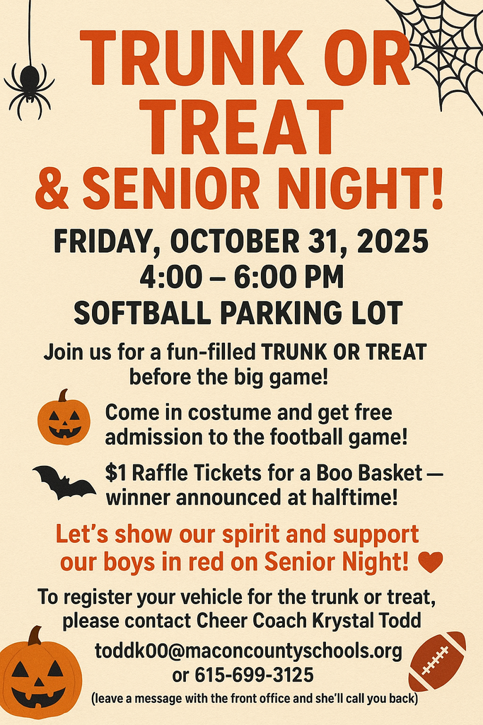 Senior night and trunk or treat.