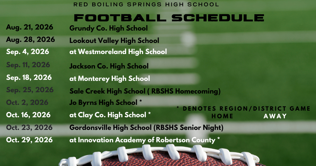 RBSHS Football Schedule 
