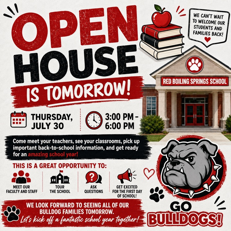 open house at rbs is Thursday 7/30/26 from 3-6pm