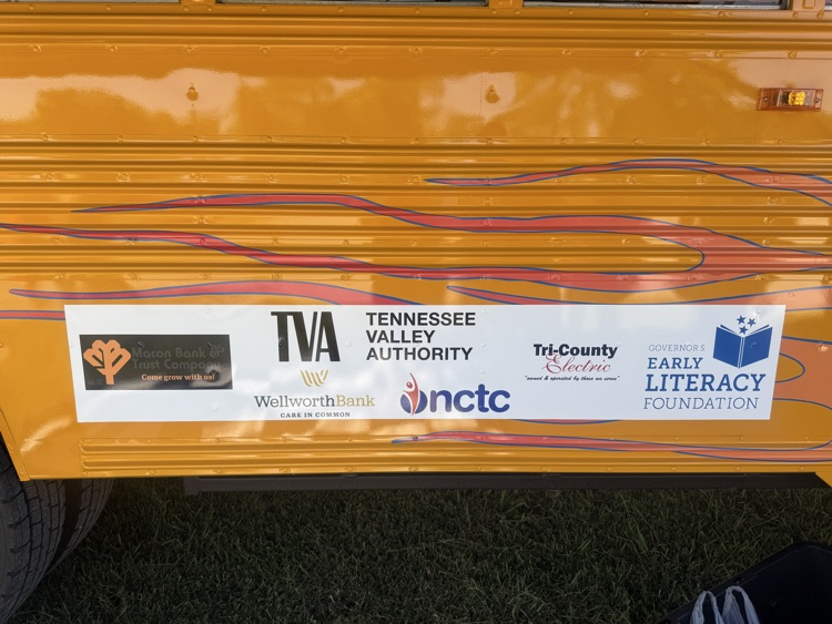 picture of sponsors on the bus