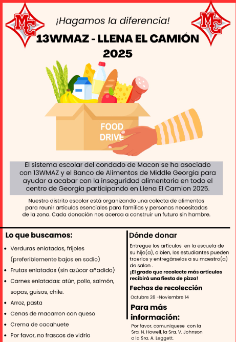 Food Drive Info in Spanish