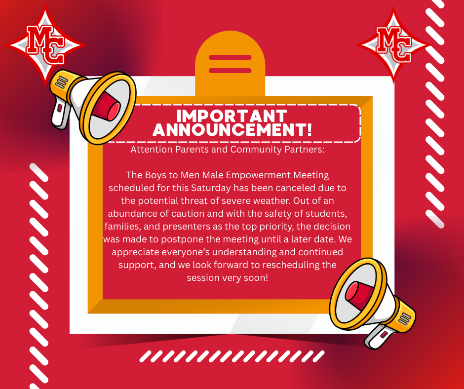 Men's Empowerment meeting is cancelled