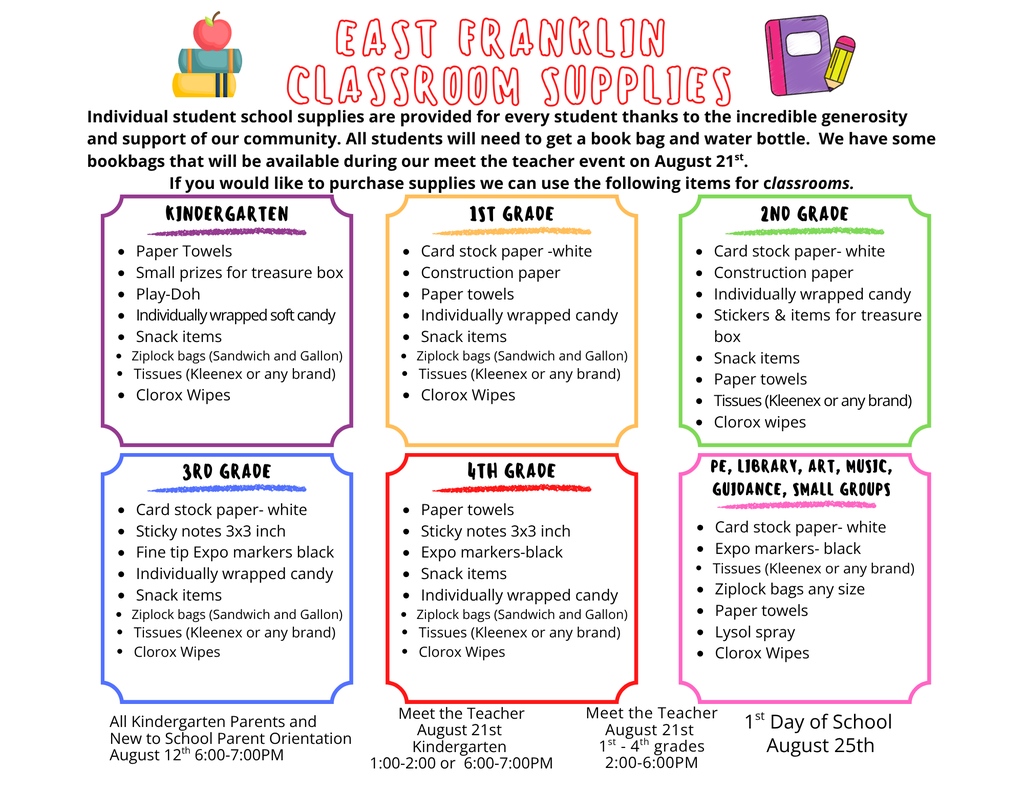 EFS Classroom Supplies